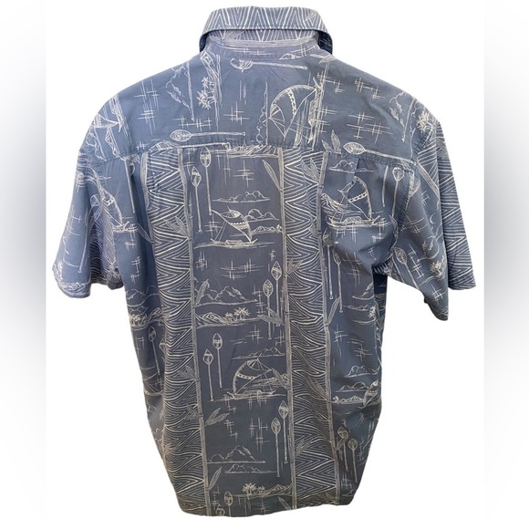 QUIKSILVER Hawaiian Themed Aloha Sort Sleeve Collared Shirt Men L Large - Picture 4 of 7